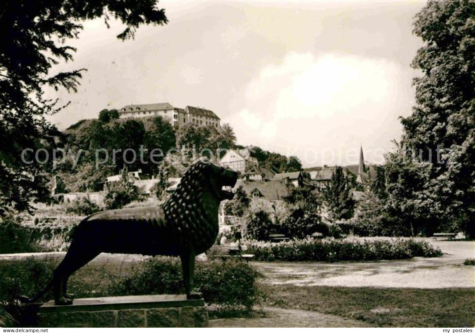 72712059 Blankenburg Harz Blick Vom Kleinen Schloss Museum Loewenskulptur Blanke - Blankenburg