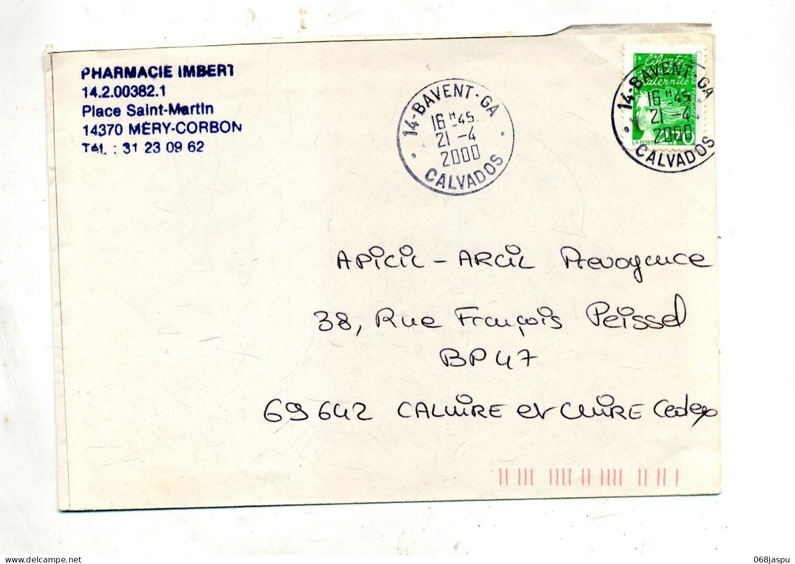 Lettre Cachet Bavent Annexe GA - Manual Postmarks