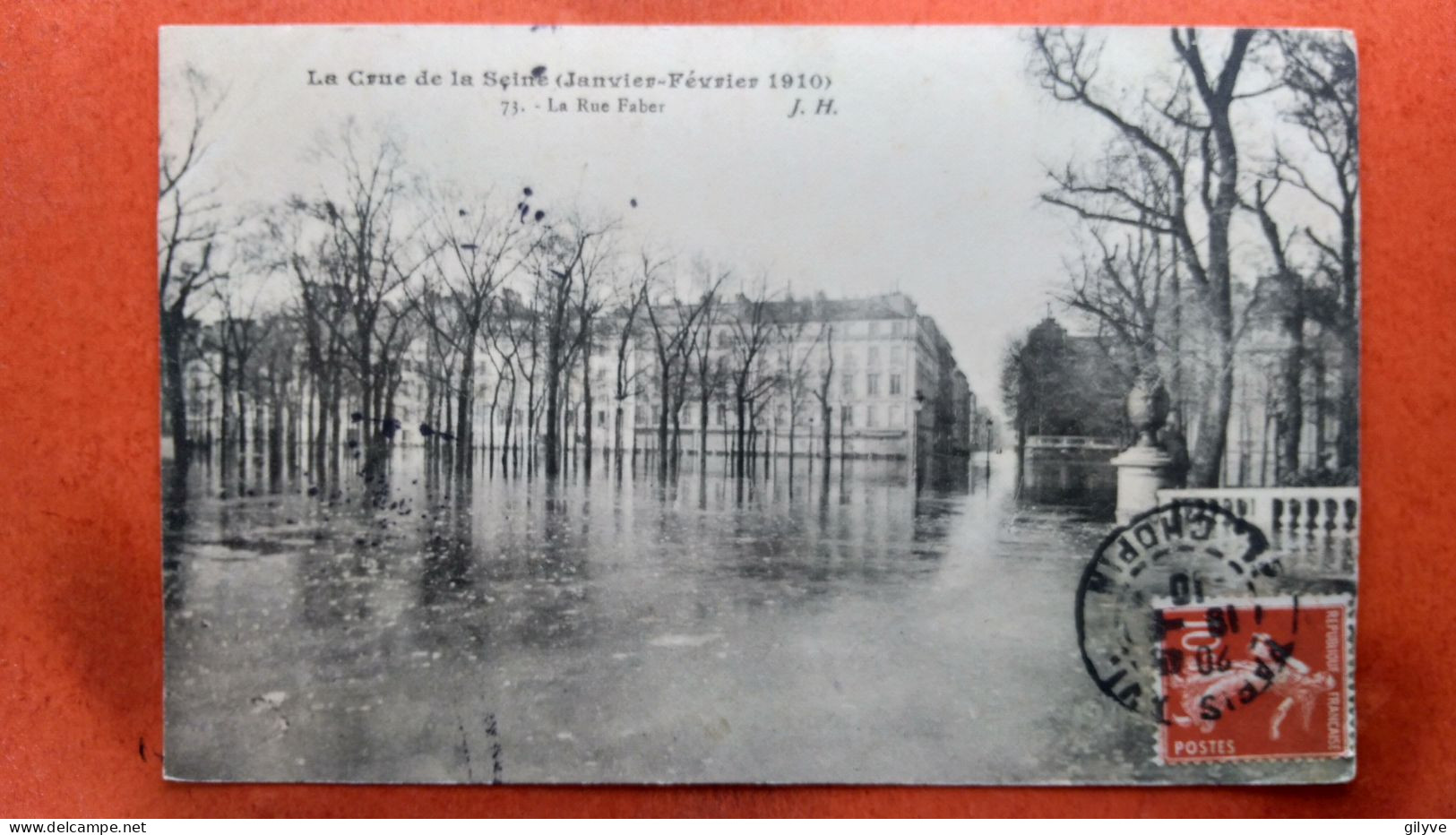 CPA (75) La Crue De La Seine. Paris. La Rue Faber.  (7A.900) - Überschwemmung 1910