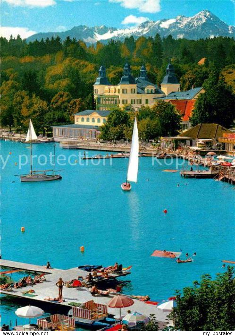72711699 Velden Woerther See Schlosshotel Badeplatz Wassersport Mittagskogel Kar - Other & Unclassified