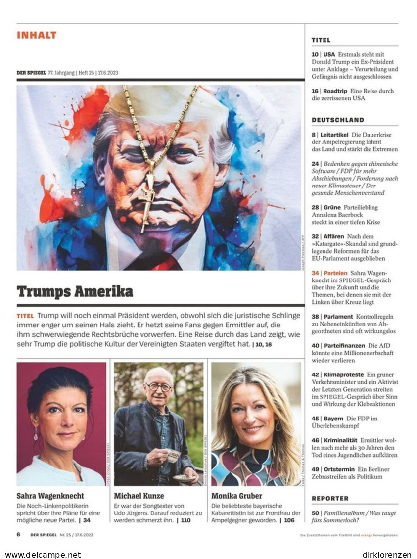 Der Spiegel Magazine Germany 2023-25 Donald Trump - Ohne Zuordnung
