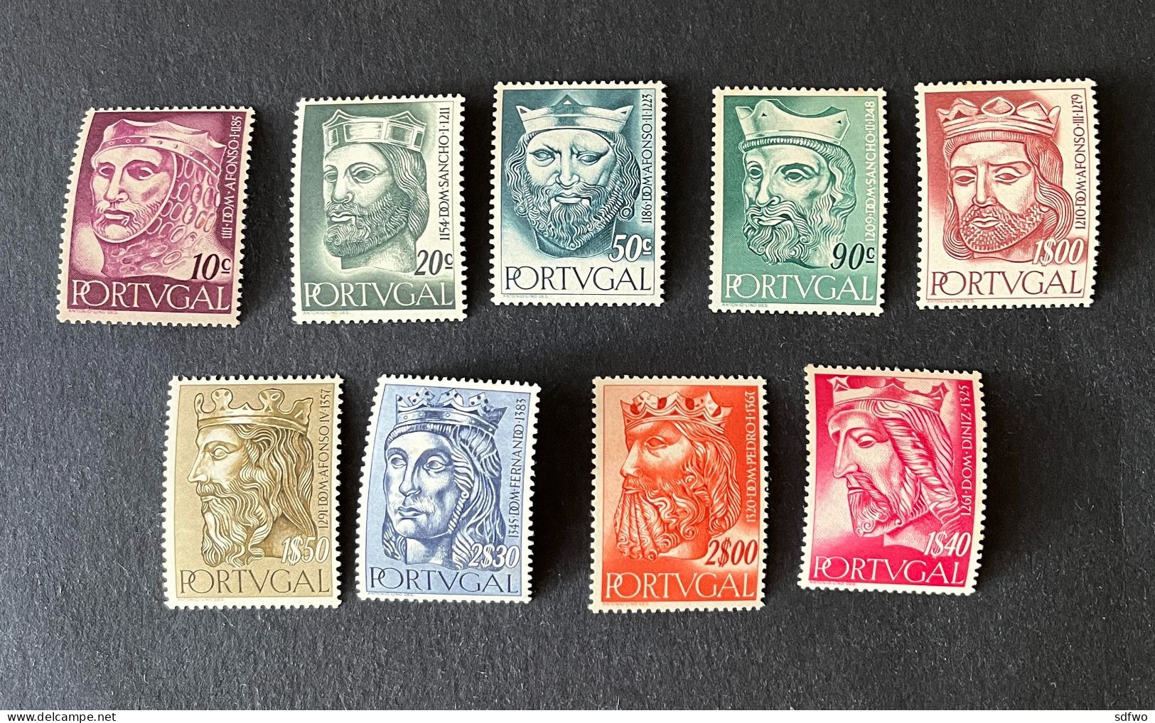 (T3) Portugal - 1955 Kings Complete Set - Af. 806 To 814 - MNH - Unused Stamps