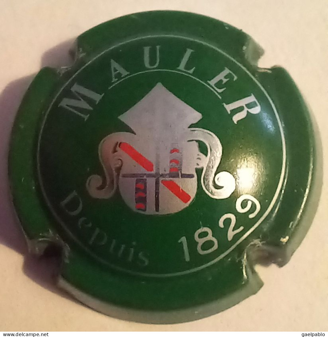 MAULER  Mousseux Suisse  Fond Vert , Argent Et Rouge - Schuimwijn