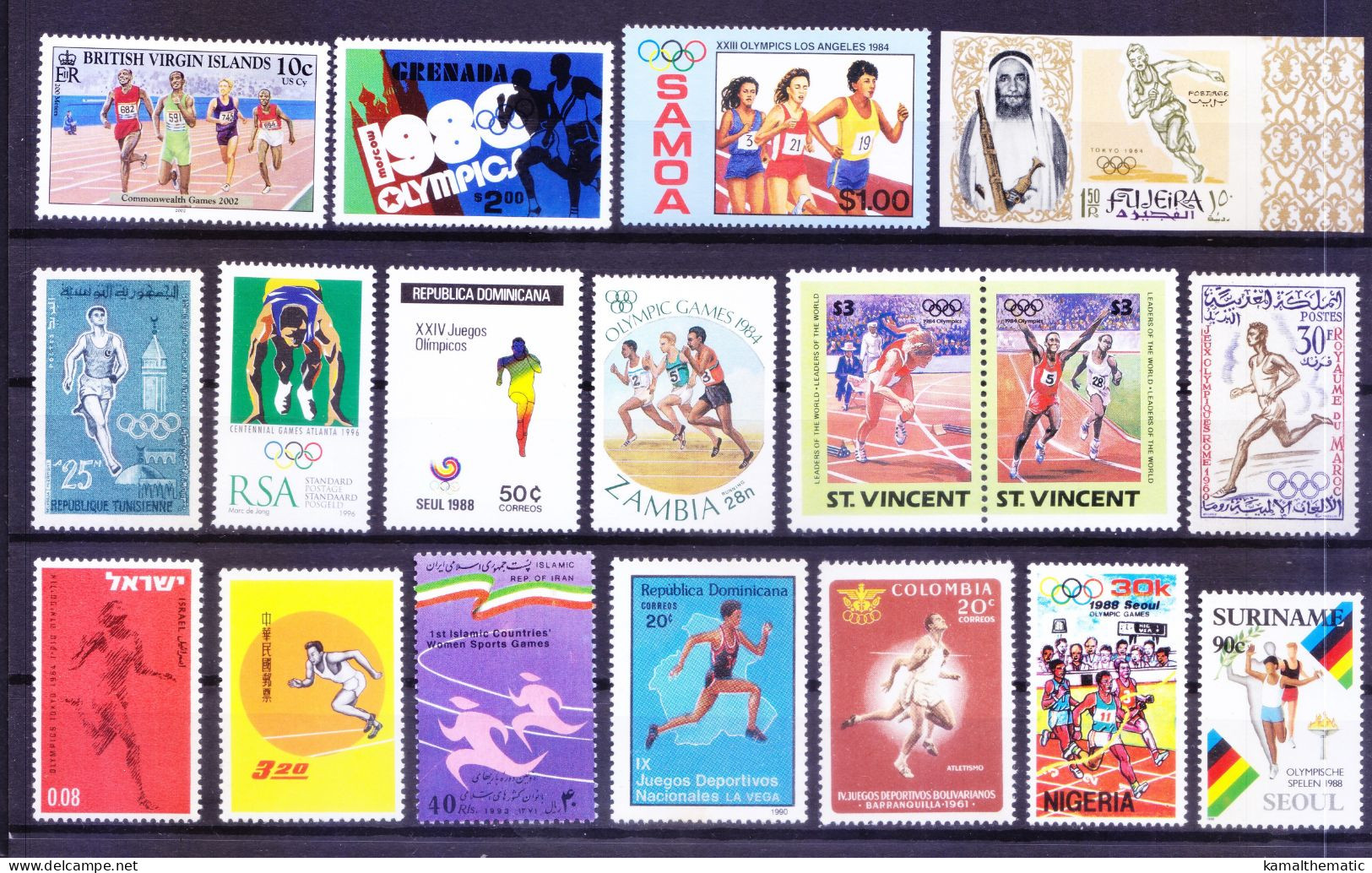 Sports - Athletics Track & Field Events Running  33 Different MNH Stamps Rare Collection, Lot - Athletics