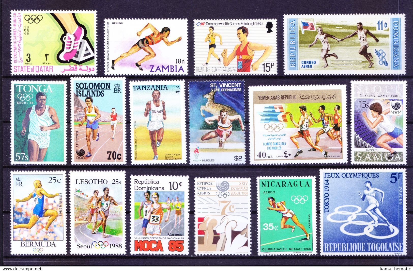 Sports - Athletics Track & Field Events Running  33 Different MNH Stamps Rare Collection, Lot - Leichtathletik