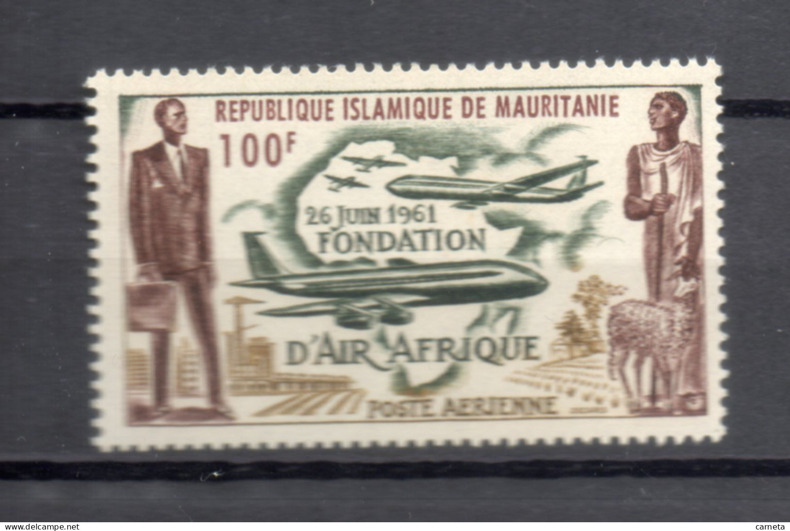 MAURITANIE  PA N° 21    NEUF SANS CHARNIERE   COTE 3.50€    AVION AIR AFRIQUE - Mauritania (1960-...)