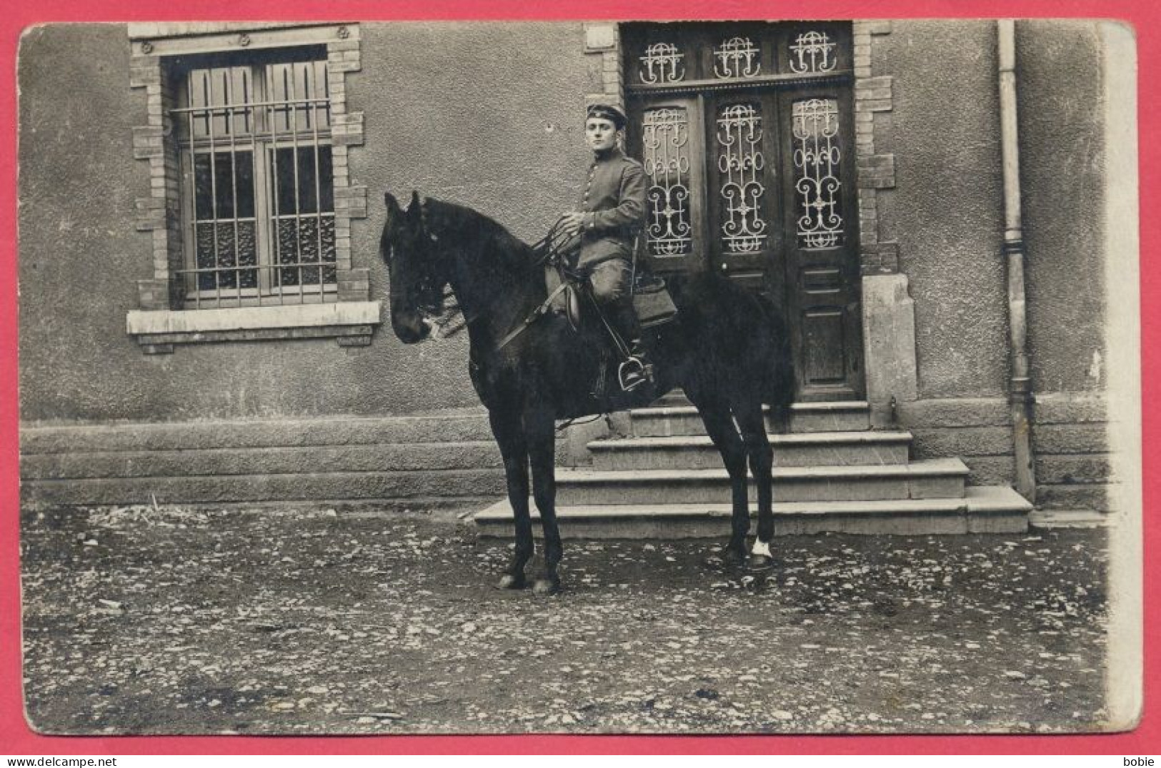 Luxembourg : Carte Photo : Cavalier Allemand Guerre 1914-18 - Feldpost 104 / Edit N. Schumacher Bad-Mondorf. - Autres & Non Classés