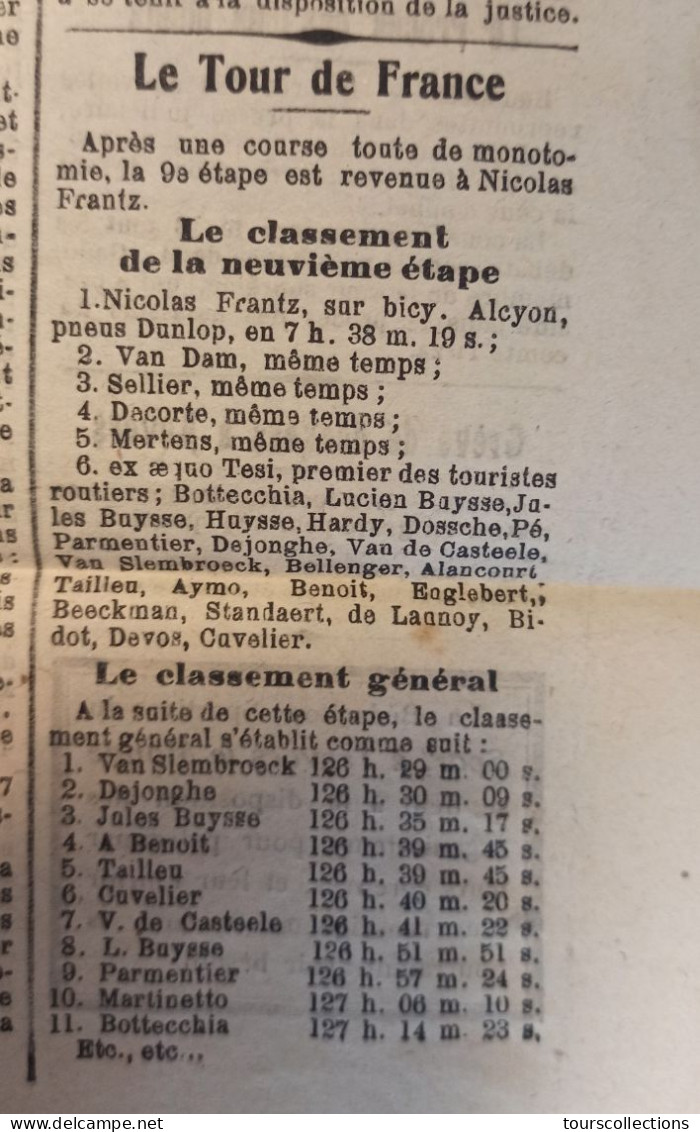 JOURNAL ANCIEN d' INDRE ET LOIRE (37)  du 5 Juillet 1926 - le train Le Havre Paris catastrophe ferroviaire à ACHERES 78