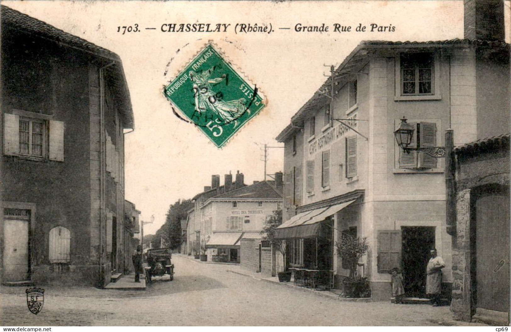 Chasselay Canton De Limonest Grande Rue De Paris Rhône N°1703 Cpa Voyagée En 1909 En TB.Etat - Autres & Non Classés