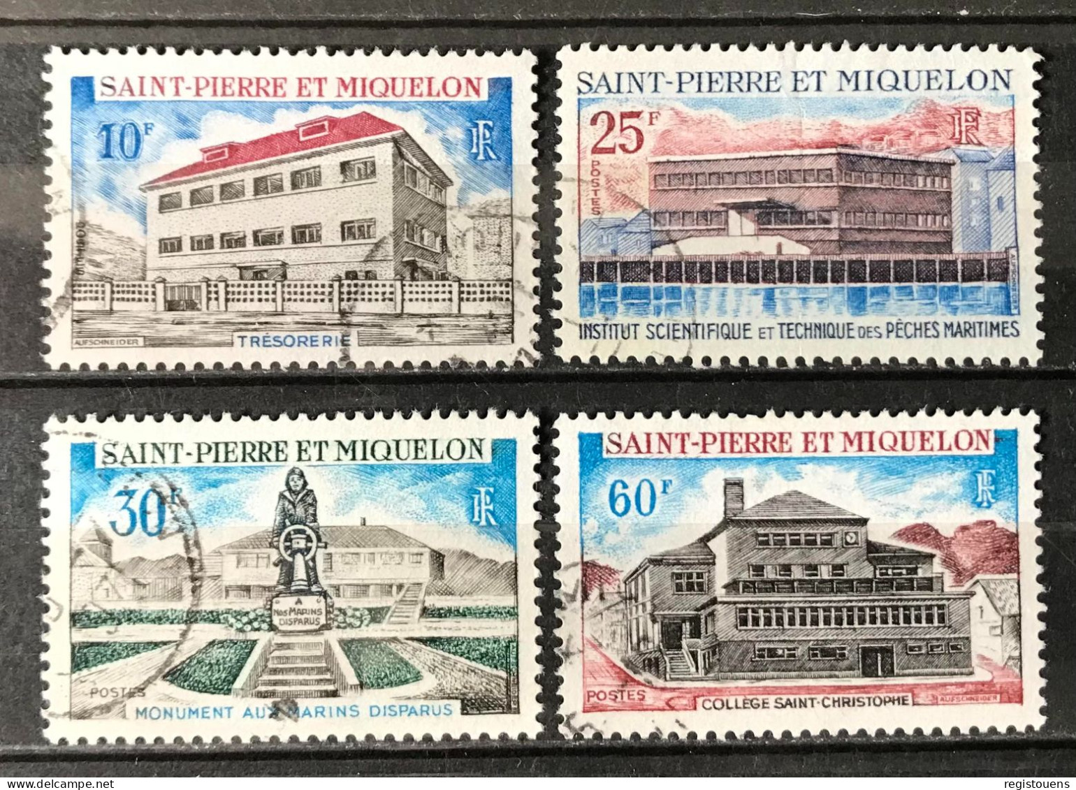 Lot De 4 Timbres Oblitérés Saint Pierre Et Miquelon 1969 Yt N° 387 À 390 - Gebraucht