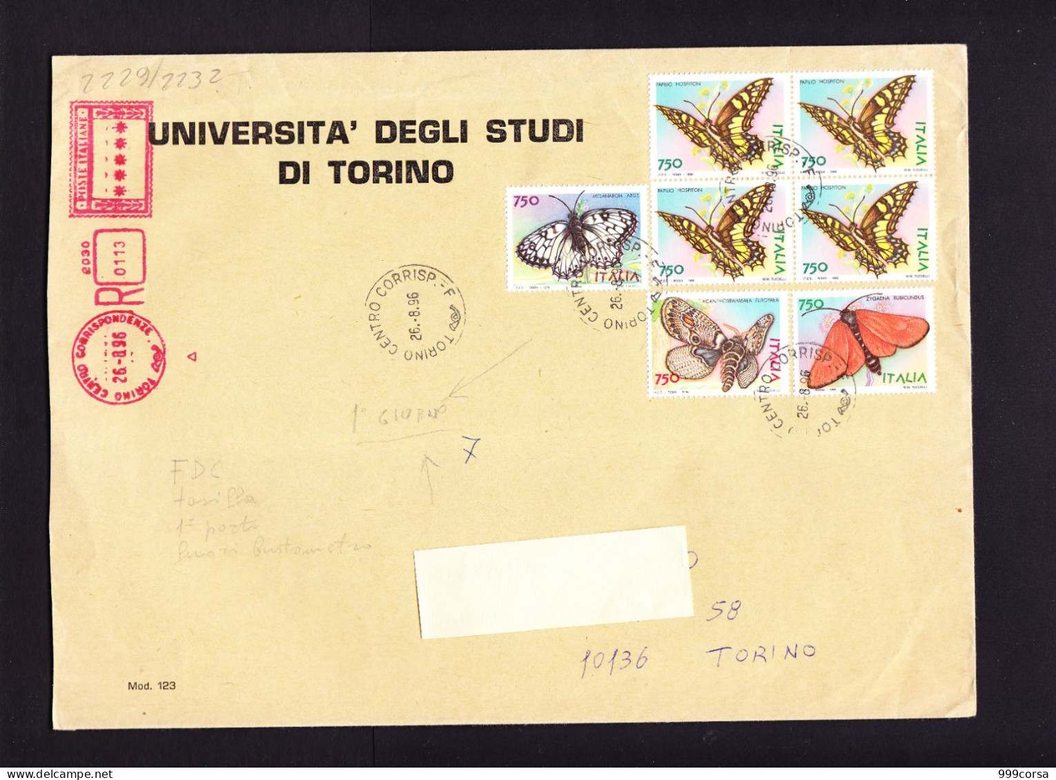Italia, Farfalle,Papillons,serie Completa (Melanargia Arge,Papilio Hospiton,Zygaena Rubicundus,ecc.) Racc. 26-8-1996, - Schmetterlinge