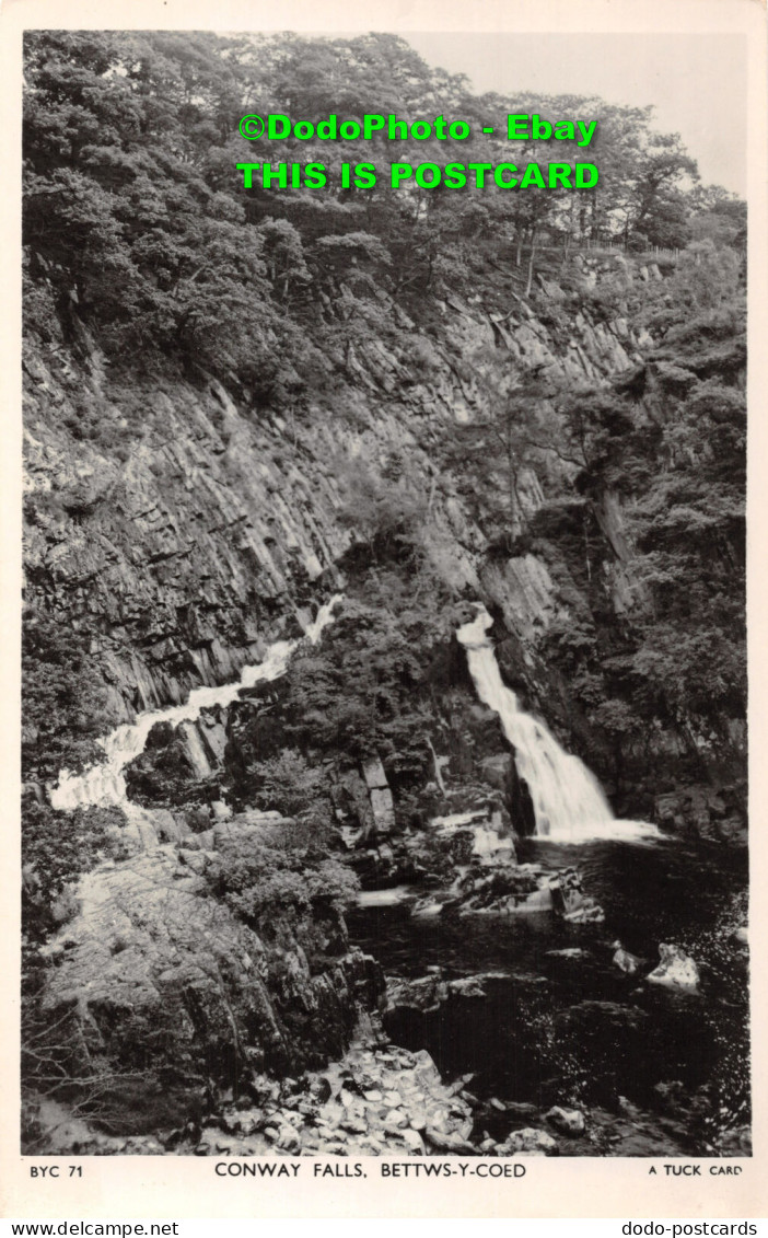 R421359 BYC 71. Conway Falls. Bettws Y Coed. Tuck. RP - Monde