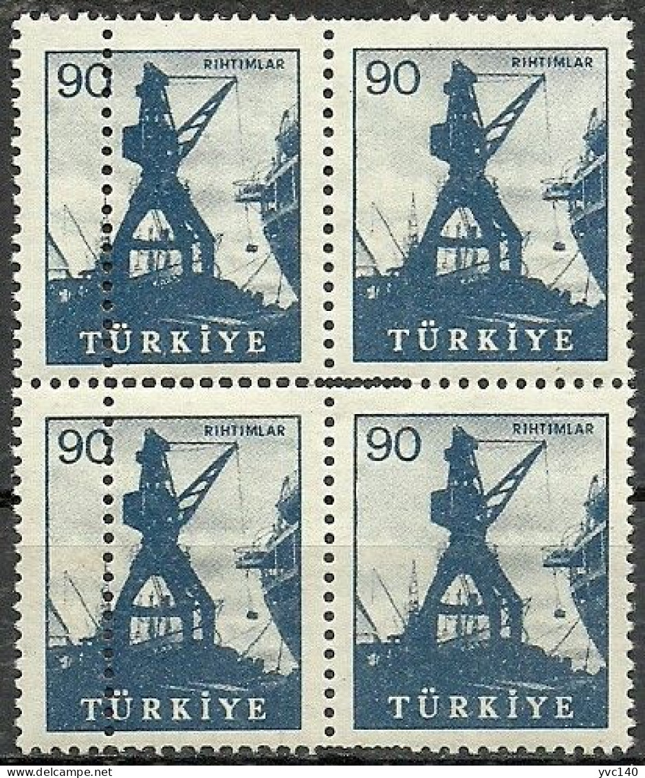 Turkey; 1959 Pictorial Postage Stamp 90 K. ERROR "Douuble Perf." - Unused Stamps