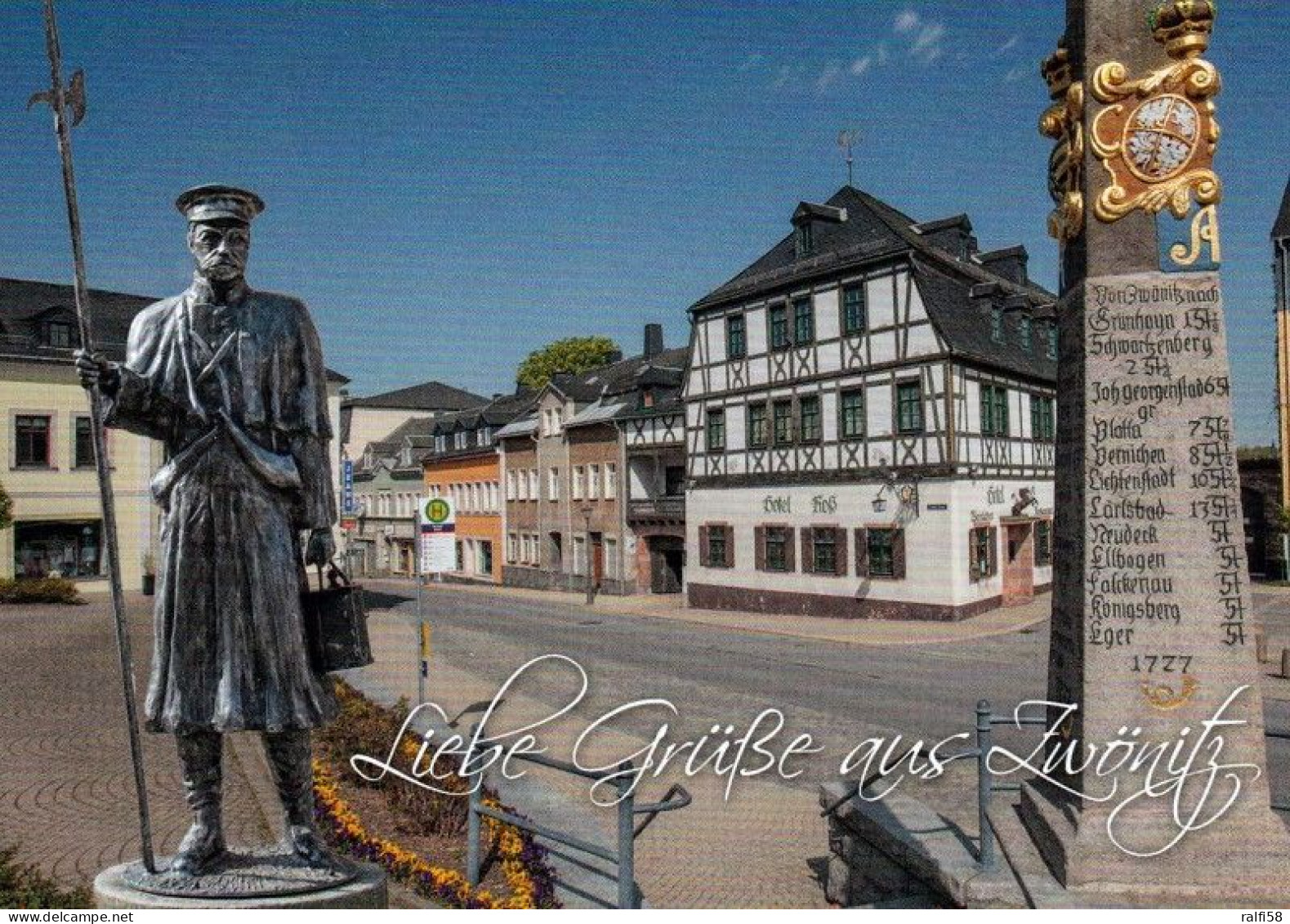 1 AK Germany / Sachsen * Grüße Aus Zwönitz  Eine Bergstadt Im Sächsischen Erzgebirgskreis - Der Marktplatz * - Zwönitz