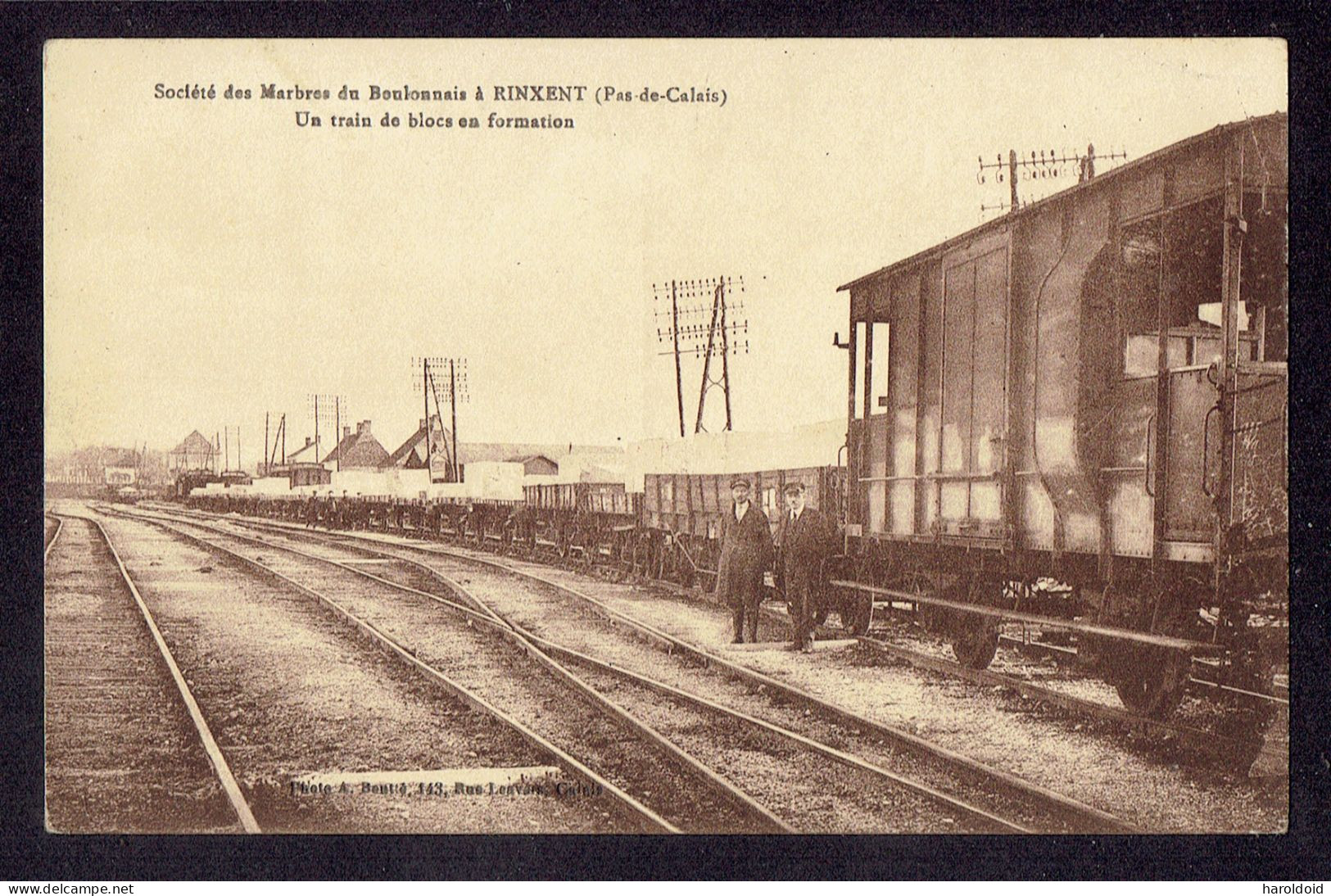 CP DPT 62 - RINXENT - SOCIETE DES MARBRES DU BOULONNAIS - UN TRAIN DE BLOCS EN FORMATION - Other & Unclassified