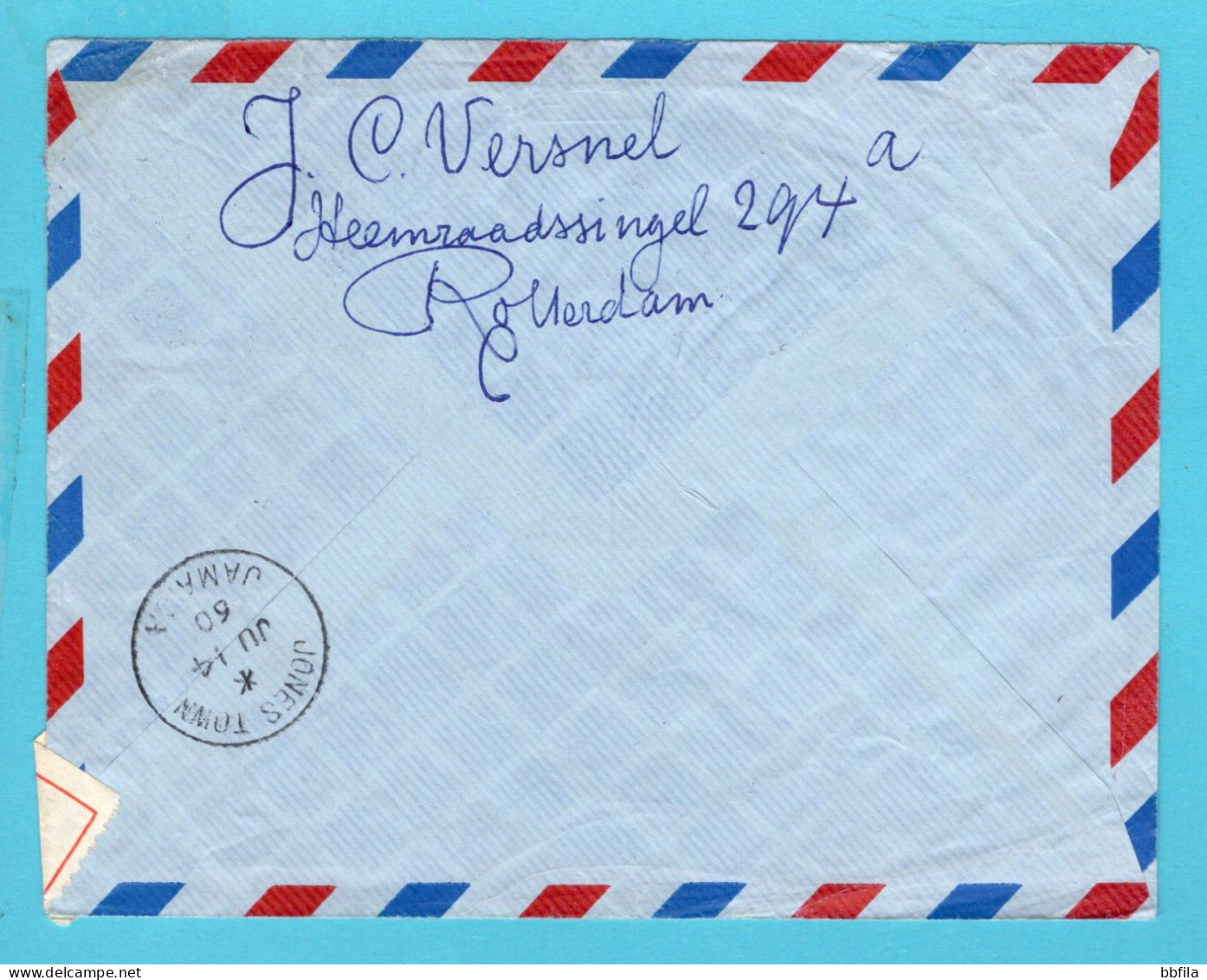 NEDERLAND Luchtpost Brief 1960 Rotterdam Met Bloemenset Naar Jamaica BWI - Brieven En Documenten