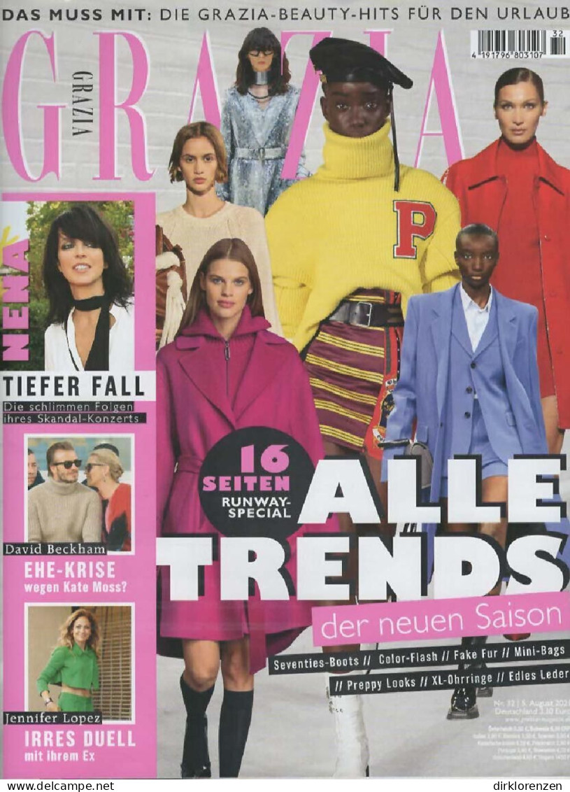 Grazia Magazine Germany 2021-32 Nena Jennifer Lopez  - Ohne Zuordnung