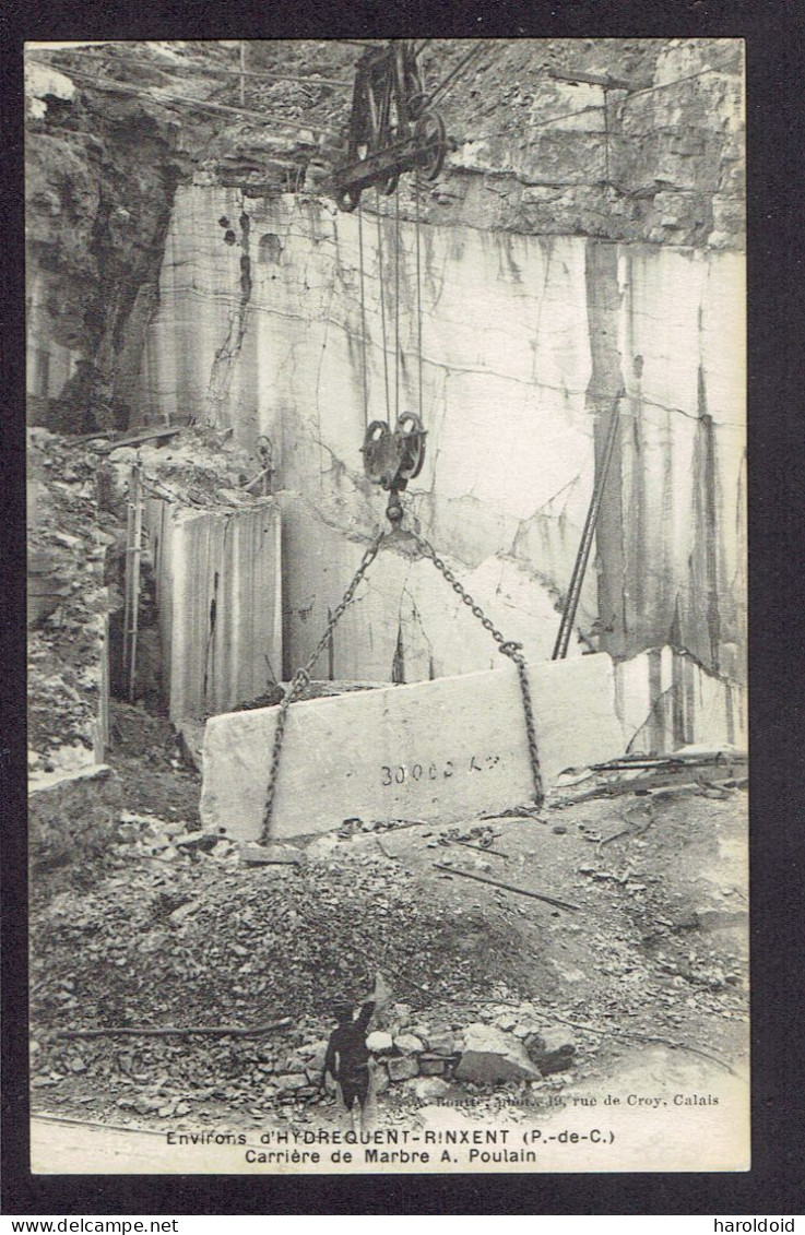 CP DPT 62 - ENVIRONS D'HYDREQUENT - RINXENT - CARRIERE DE MARBRE A. POULAIN - Sonstige & Ohne Zuordnung