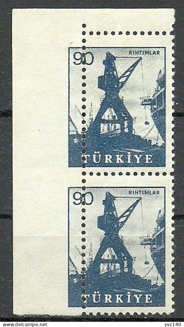 Turkey; 1959 Pictorial Postage Stamp 90 K. "Perf. ERROR" - Unused Stamps