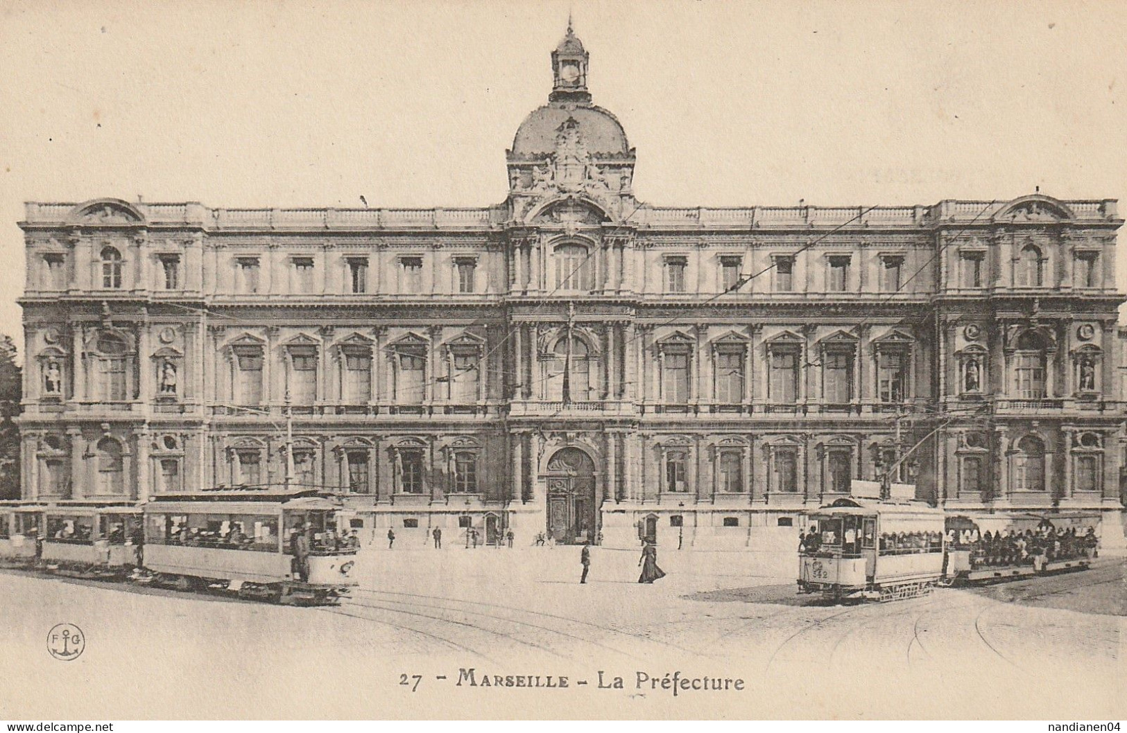 CPA - 13 - Marseille - Préfecture  - F.G.;  N° 27 - Canebière, Centro