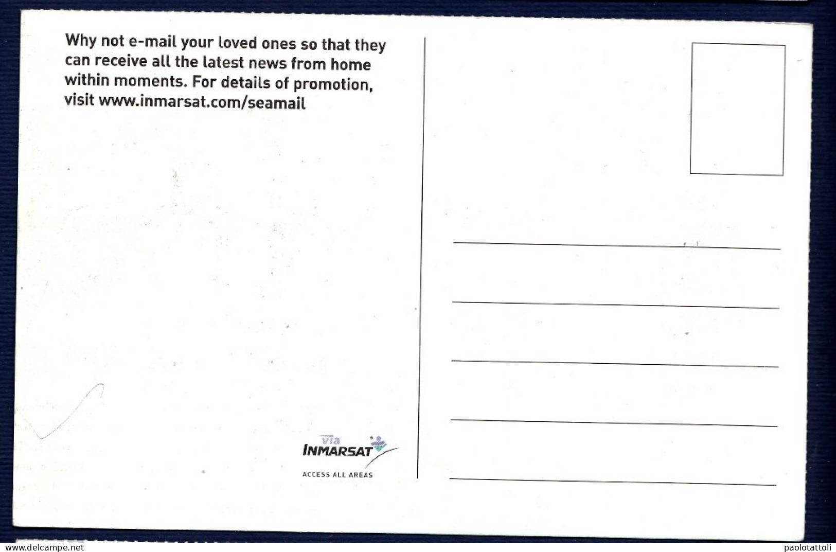 Advertising Post Card- INMARSAT, Love Via Inmarsat. New, Divided Back . SIZE 181mm X150mm. - Other & Unclassified