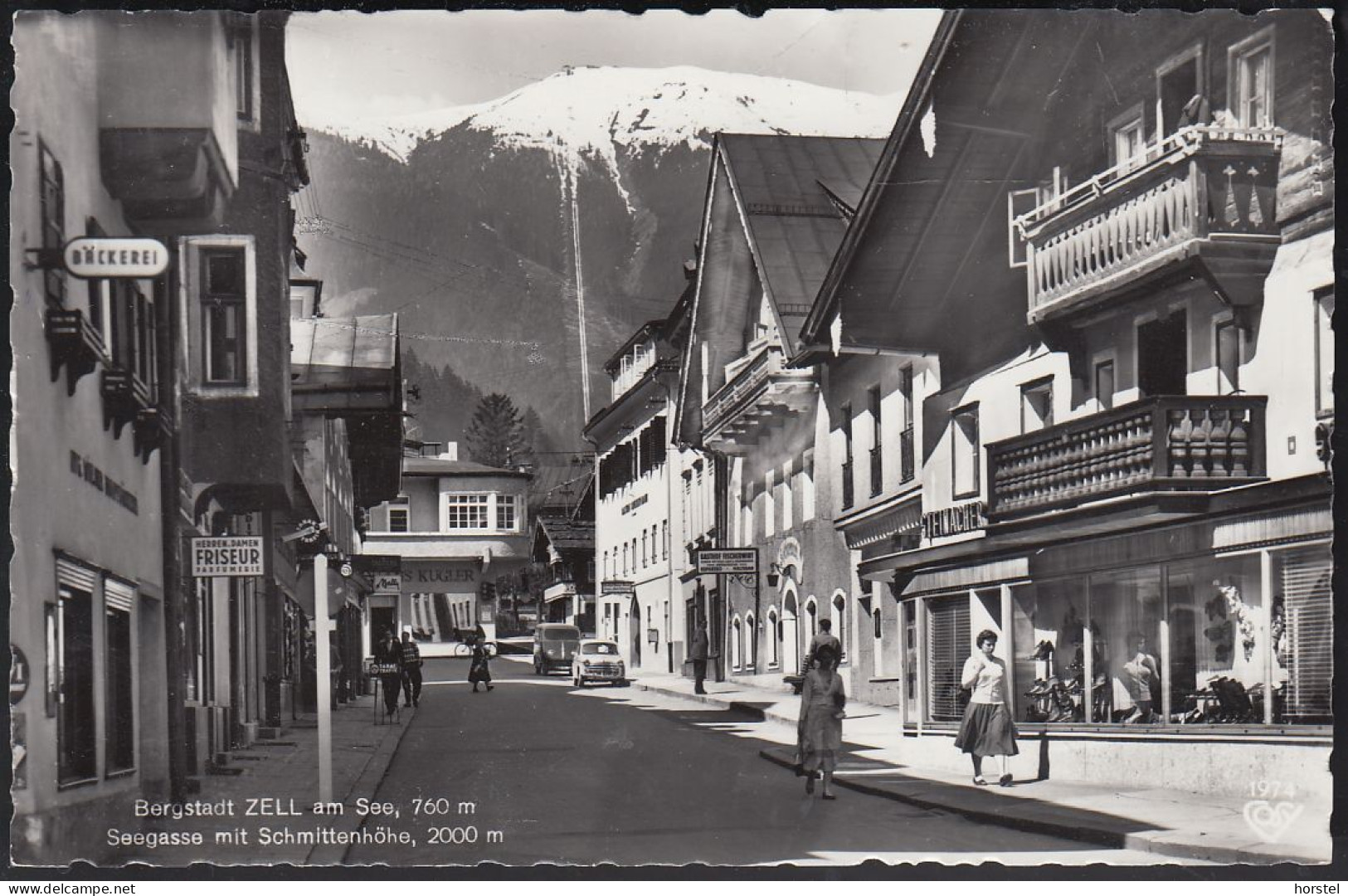 Austria - 5700 Zell Am See - Seegasse - Bäckerei - Alte Straßenansicht - Cars - Oldtimer - Zell Am See