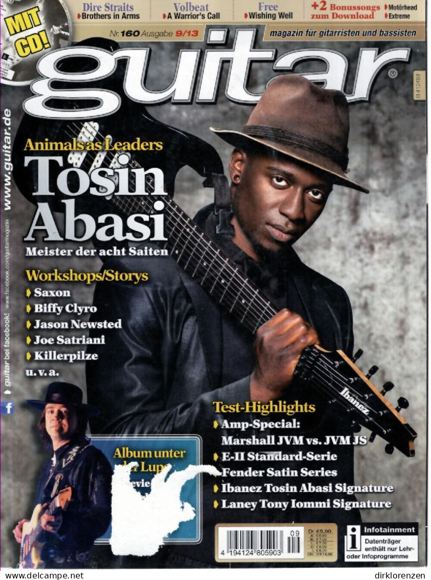 Guitar Magazine Germany 2013-09 Tosin Abasi Dire Straits Volbeat Free ACCEPTABLE - Non Classés