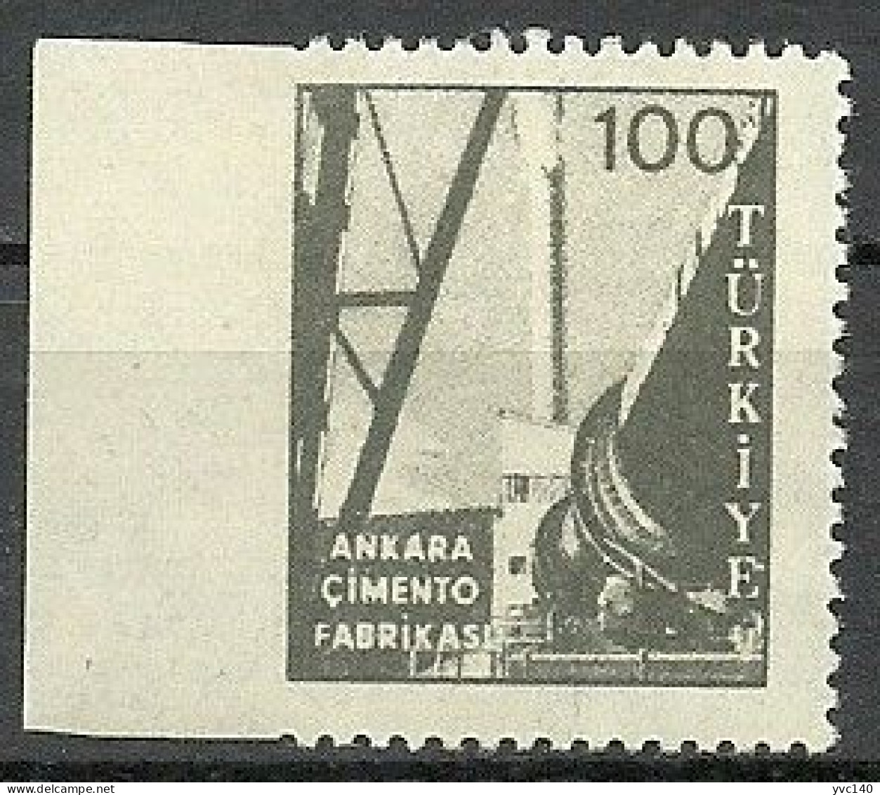 Turkey; 1959 Pictorial Postage Stamp 100 K. ERROR "Imperf. Edge" - Ungebraucht