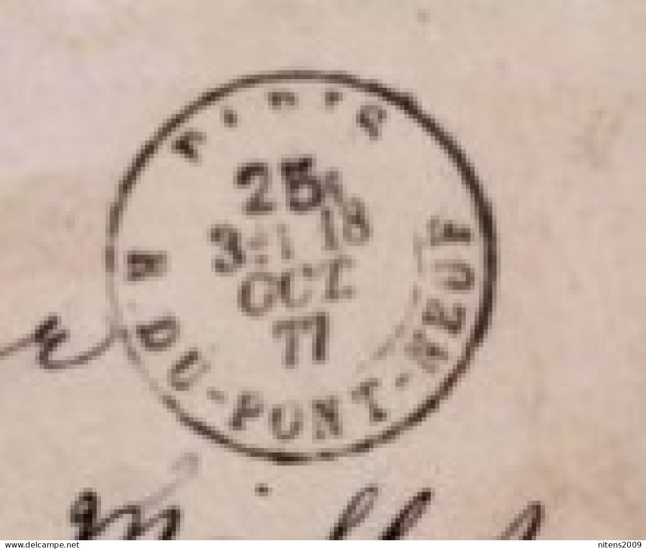 PARIS POUR PARIS NON AFFRANCHIE TAXÉE PAR LE TIMBRE À DATE ET DE TAXE À 25c 18 OCTOBRE 1877 - 1849-1876: Periodo Classico