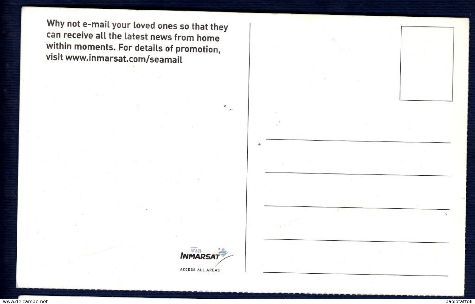 Advertising Post Card- INMARSAT, Send All Your Love Via Inmarsat. New, Divided Back . SIZE 181mm X150mm. - Other & Unclassified