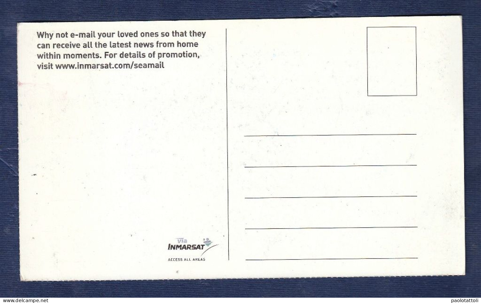 Advertising Post Card- INMARSAT, Send All Your Love Via Inmarsat. New, Divided Back . SIZE 181mm X150mm. - Altri & Non Classificati