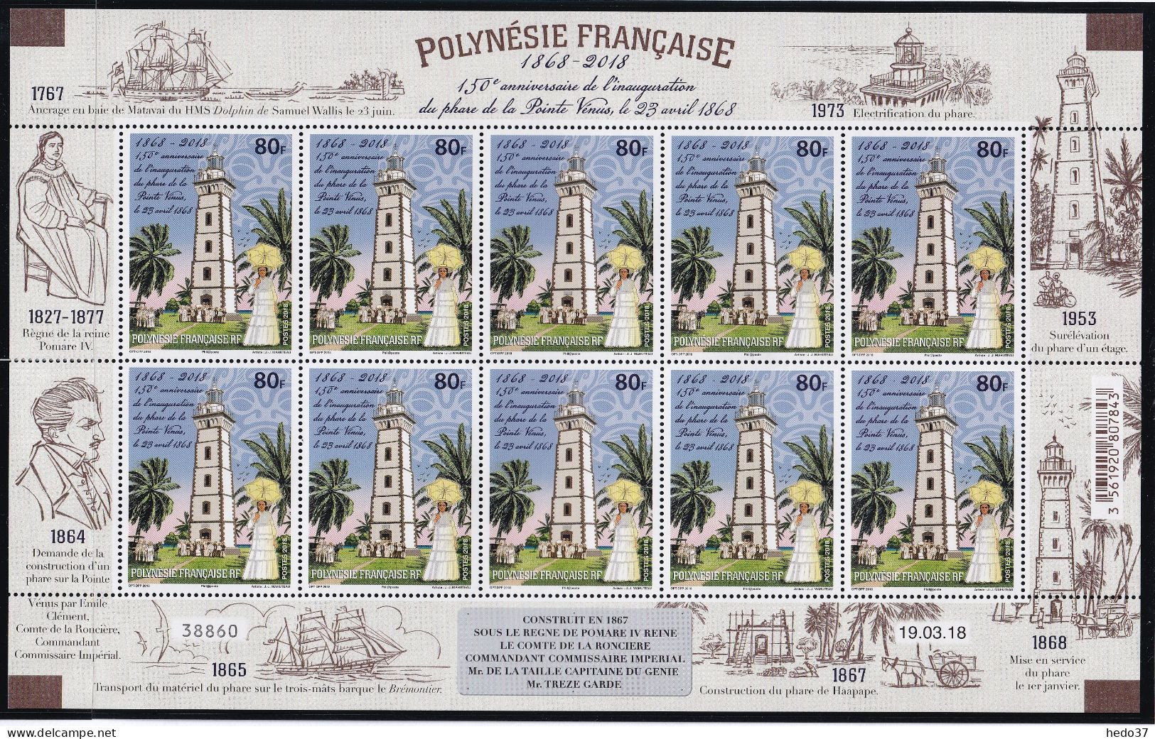 Polynésie N°1183 - Feuille Entière - Neuf ** Sans Charnière - TB - Unused Stamps