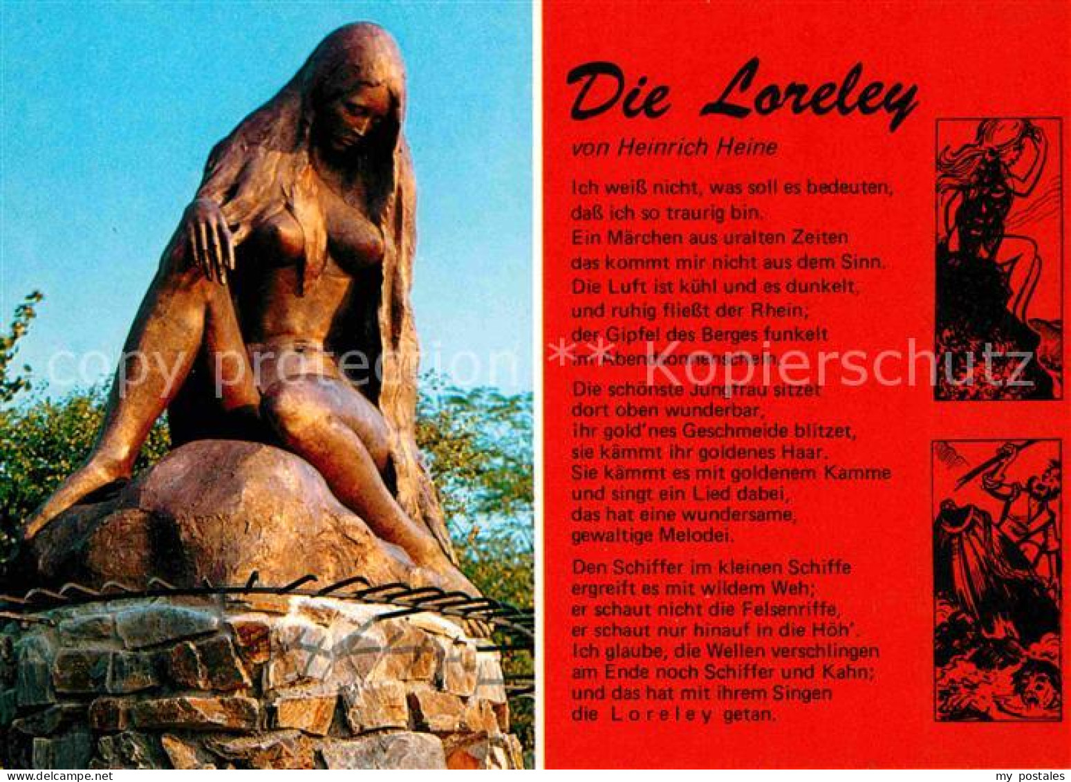 72709363 St Goarshausen Rhein Loreley Von Heinrich Heine Lyrik Statue Sage Sankt - Loreley