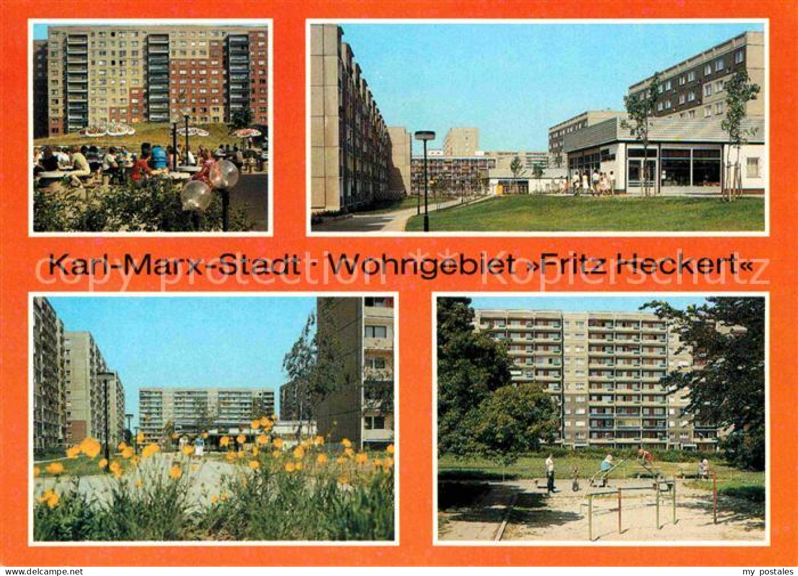 72709342 Karl-Marx-Stadt Wohngebiet Fritz Heckert Kinderspielplatz Chemnitz - Chemnitz