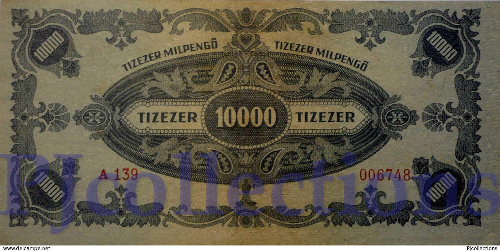 HUNGARY 10000 MILPENGO 1946 PICK 126 AU/UNC LOW SERIAL NUMBER "006748" - Hongarije