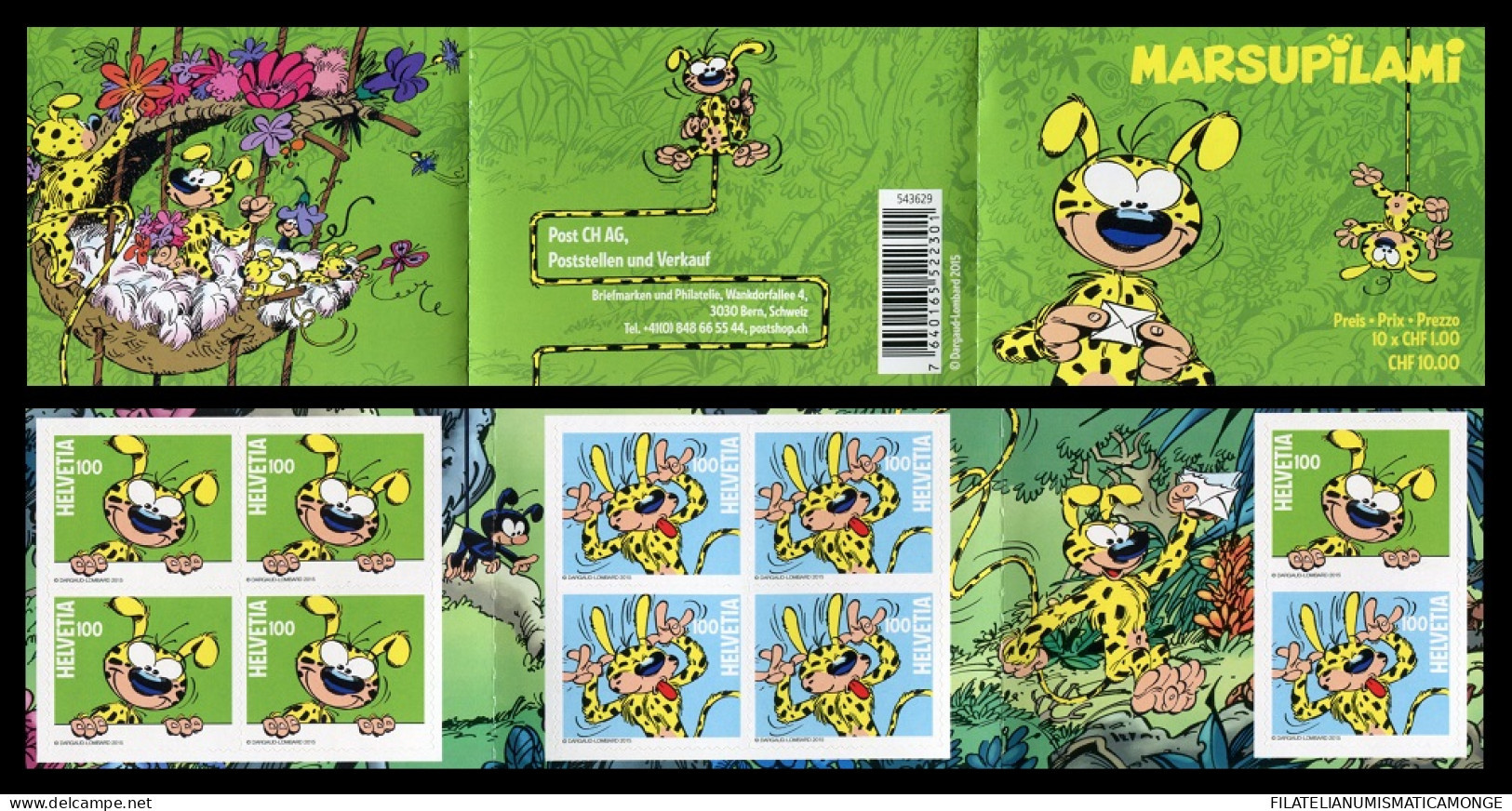 Suiza 2015 Correo 2338 C **/MNH Carnet Comics: Marsupilami. - Unused Stamps