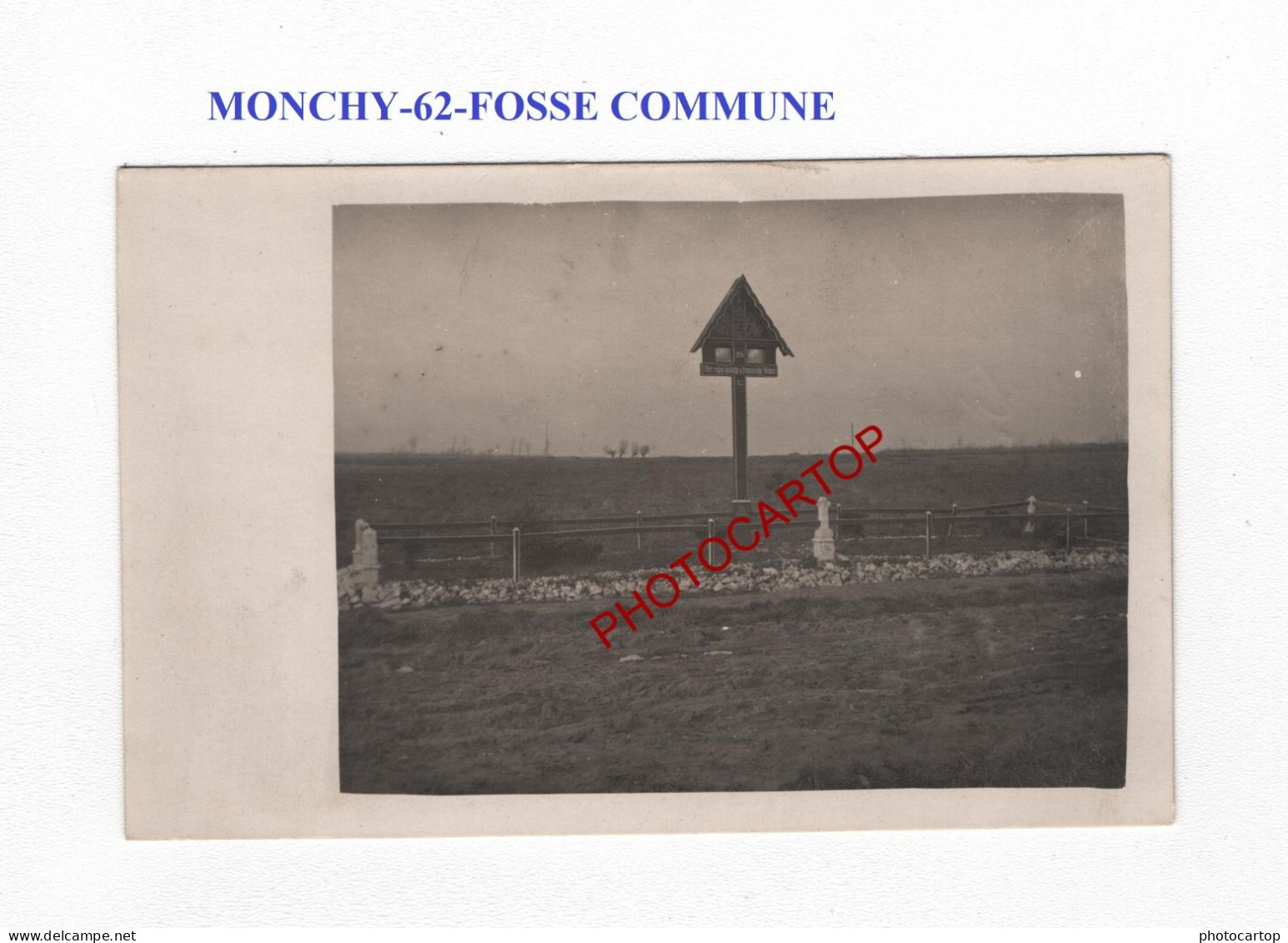 MONCHY-62-FOSSE COMMUNE-Tombes-CARTE PHOTO Allemande-GUERRE 14-18-1 WK-MILITARIA- - Soldatenfriedhöfen