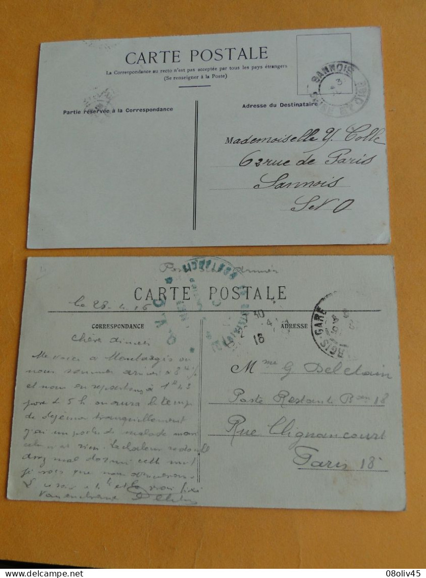 MONTARGIS -- Lot De 2 Cartes Différentes - Le Château Vu Du Canal Et Avenue De La Gare - Montargis