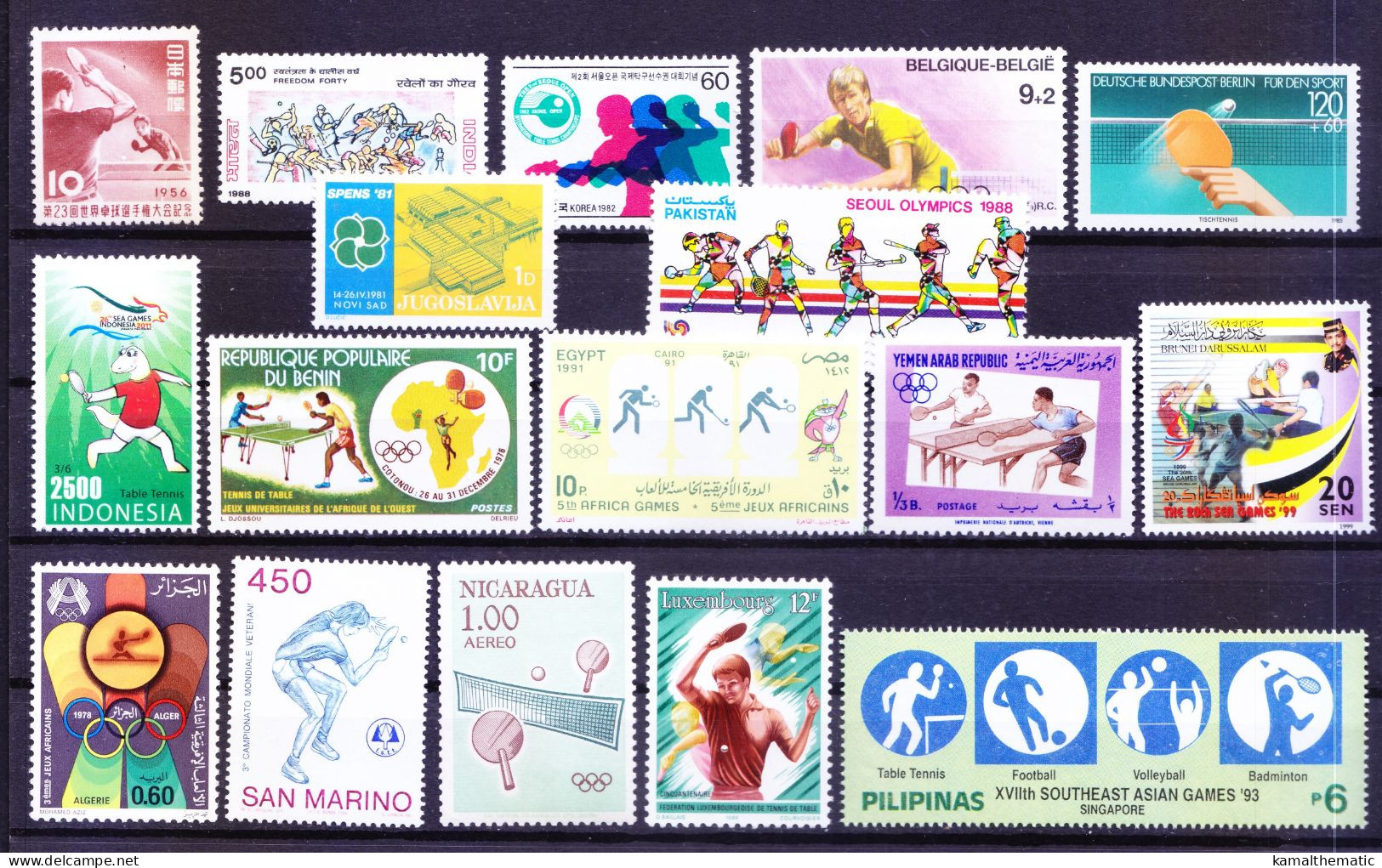 Sports - Table Tennis 33 Different MNH Stamps, Rare Collection, Lot - Tennis De Table