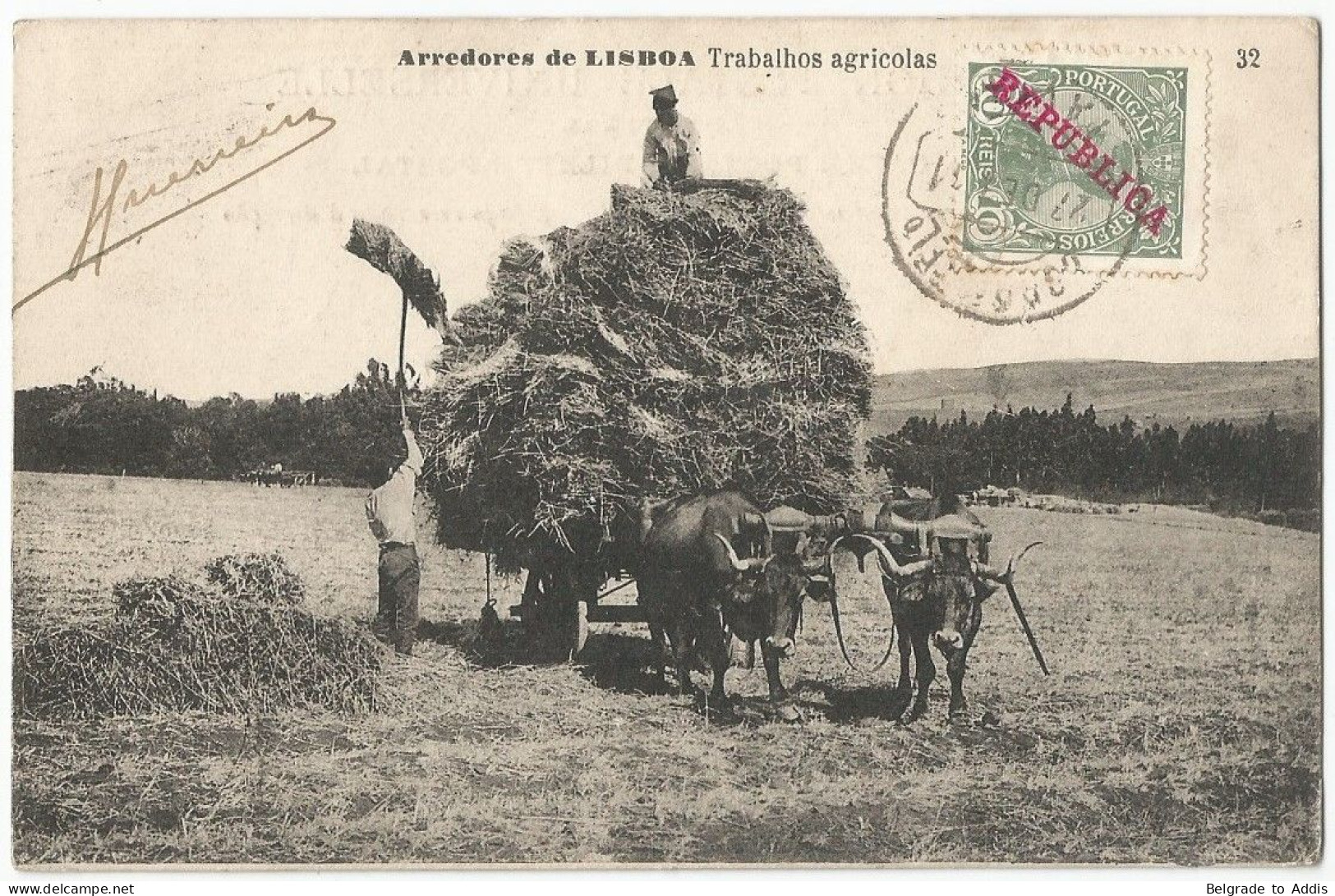Portugal Postcard Carte Postale CPA 1911 Arredores De Lisboa Trabalhos Agricolas éd. Martins & Silva - Lisboa