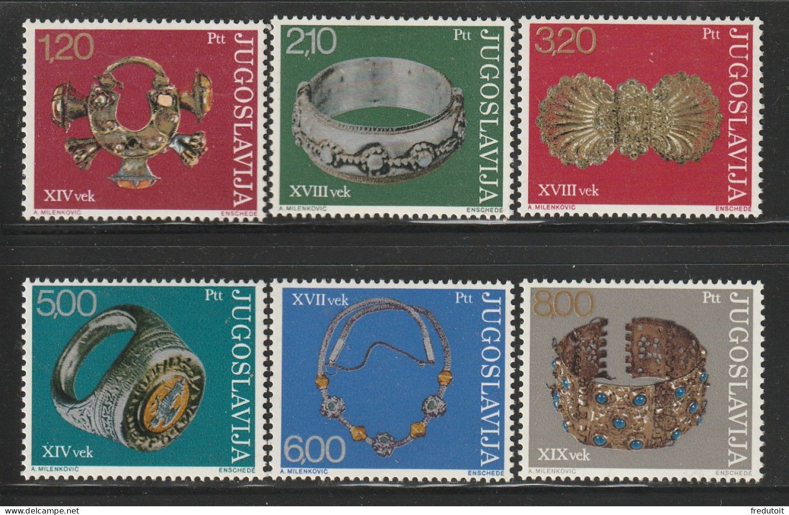 YOUGOSLAVIE- N°1471/6 ** (1975) Bijoux Anciens - Ongebruikt