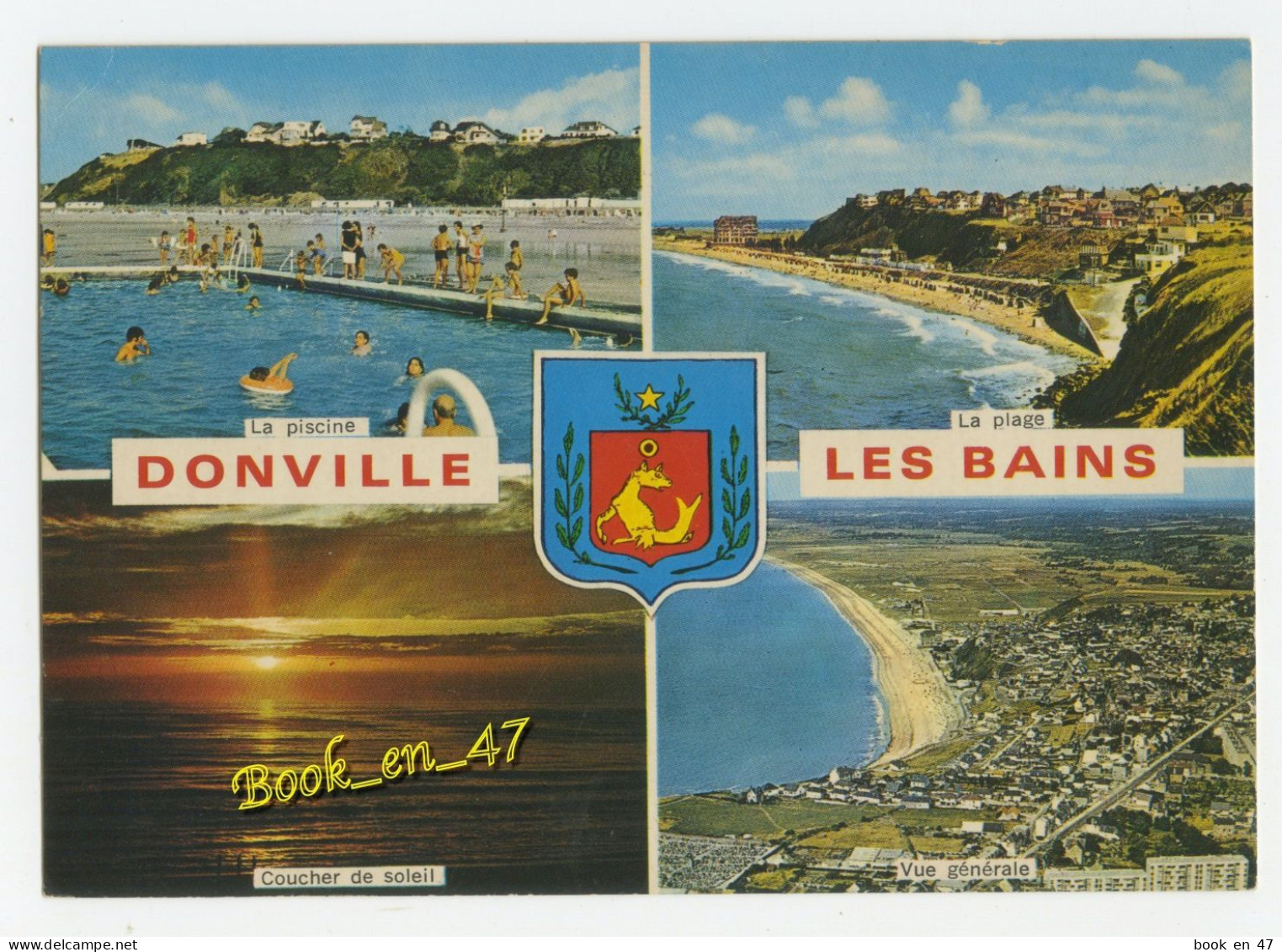 {92094} 50 Manche Donville Les Bains , Multivues ; Vue Générale , Plage , Piscine , Coucher De Soleil - Autres & Non Classés