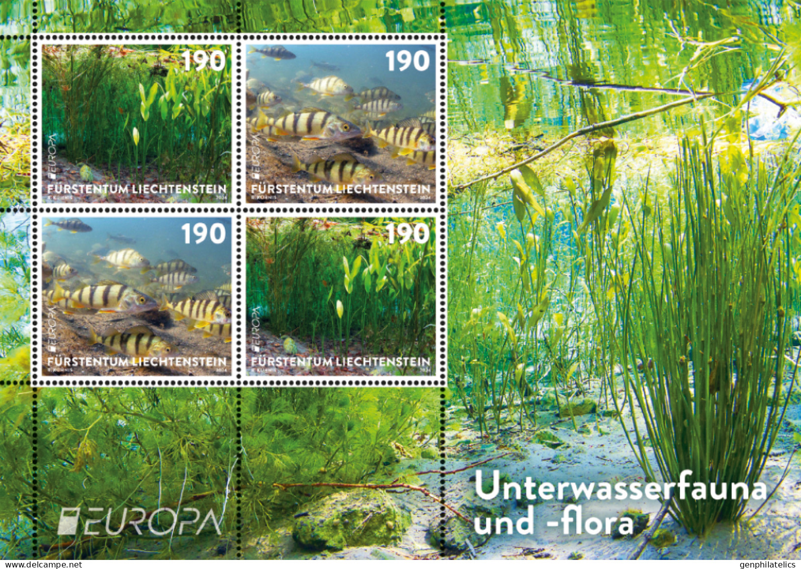 LIECHTENSTEIN 2024 Europa CEPT. Underwater Fauna & Flora (Preorder) - Fine S/S MNH - Unused Stamps