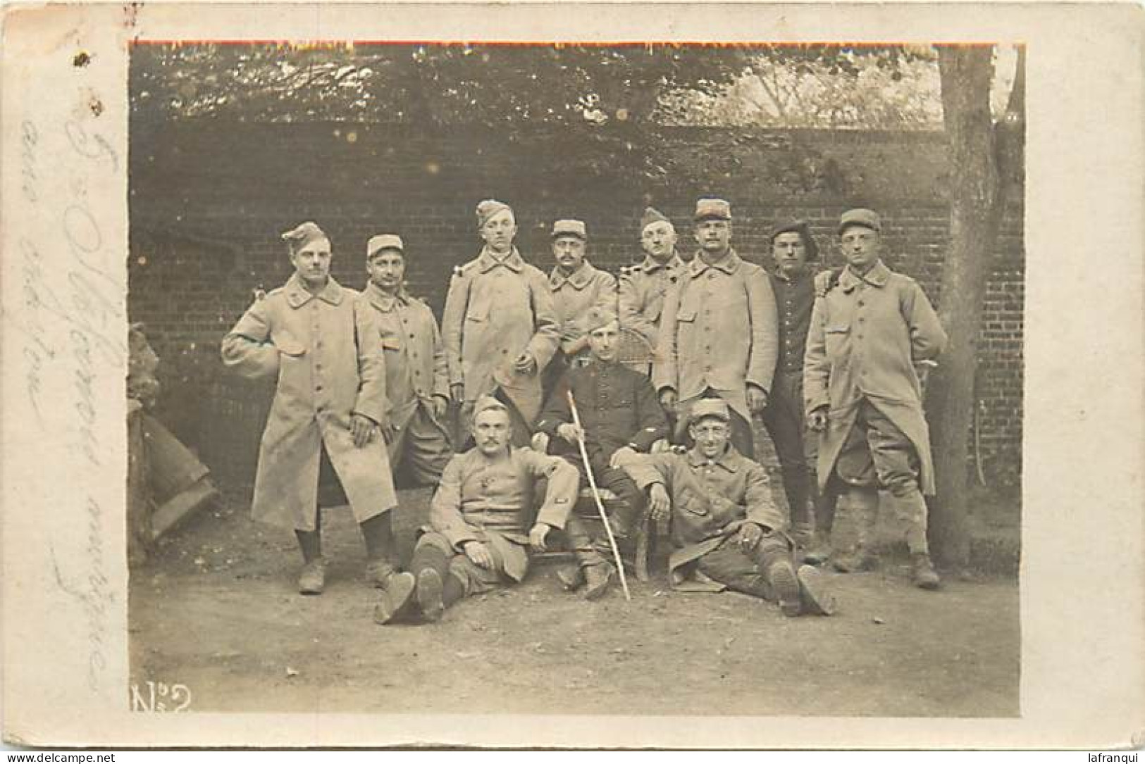 Militaires- Ref E126- Carte Photo -guerre 1914-18-  Groupe De Soldats A Mancourt - - Guerre 1914-18