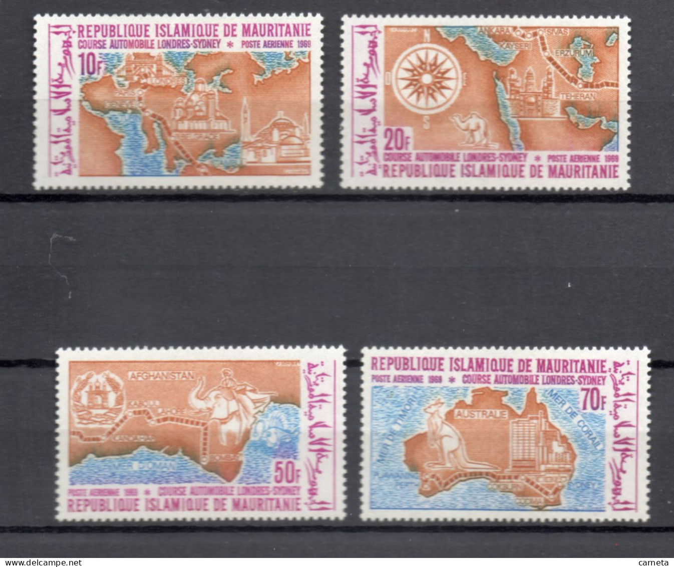 MAURITANIE  PA  N° 94 à 97   NEUFS SANS CHARNIERE   COTE 4.00€    COURSE AUTOMOBILE ANIMAUX FAUNE - Mauritania (1960-...)