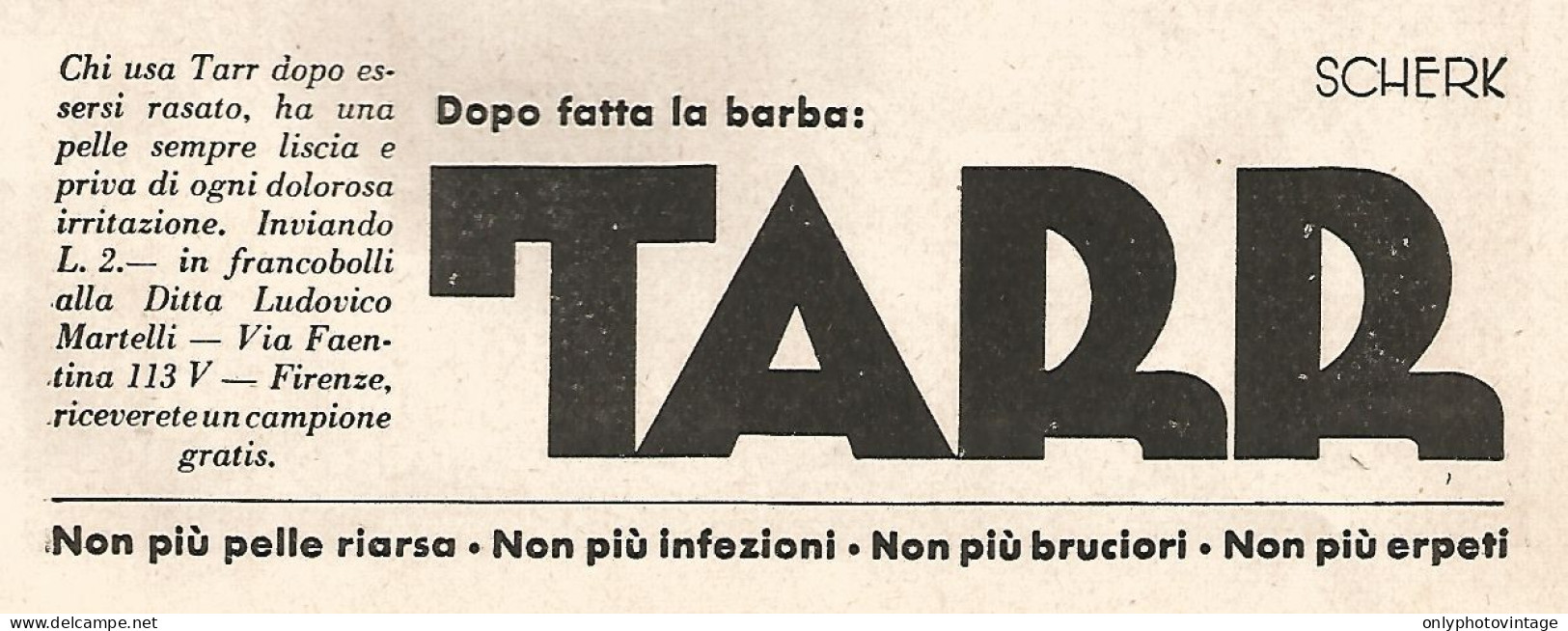Dopobarba TARR - Pubblicità Del 1940 - Vintage Advertising - Advertising