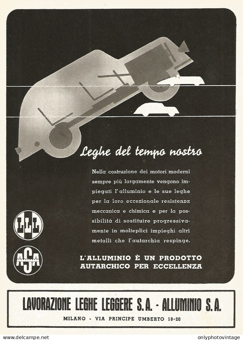 Lavorazione Leghe Leggere - Alluminio - Milano - Pubblicità Del 1940 - Ad - Advertising