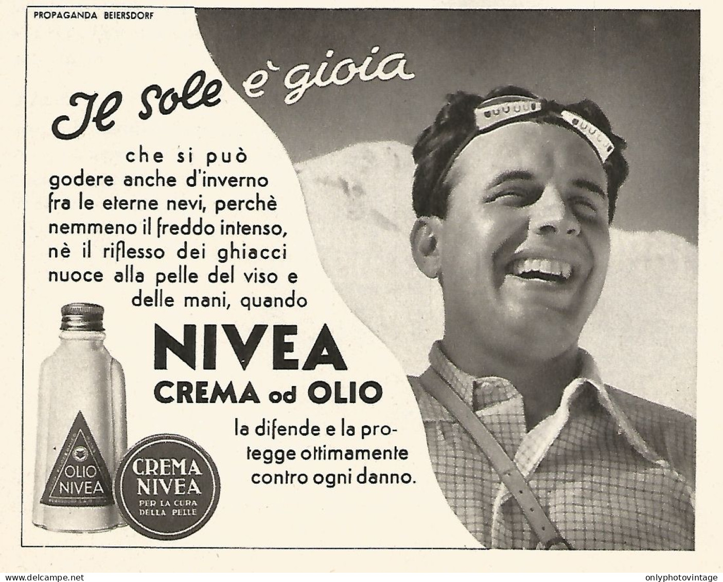 Crema NIVEA - Il Sole è Gioia - Pubblicità Del 1940 - Vintage Advertising - Advertising