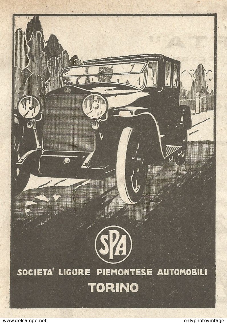 SPA - Società Ligure Piemontese Automobili - Pubblicità Del 1923 - Advert - Advertising