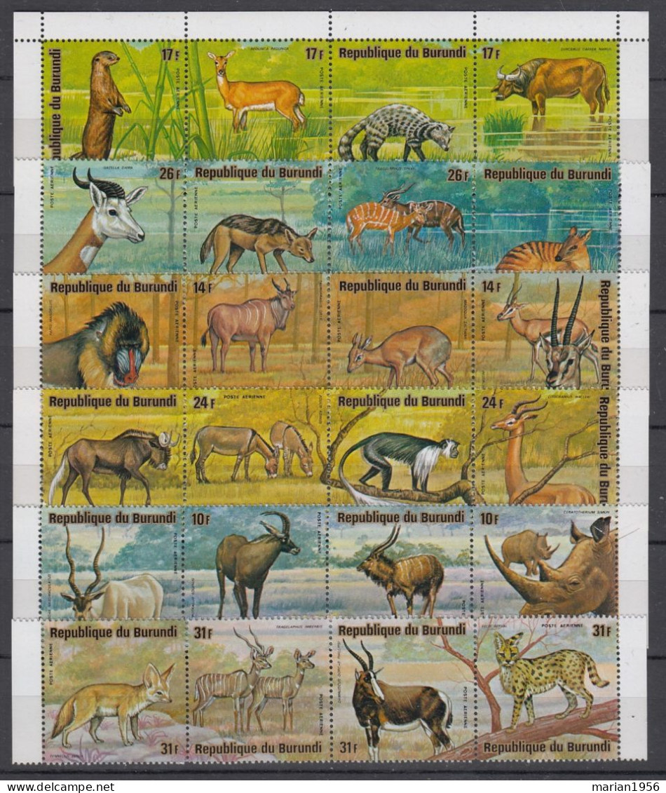Burundi 1975 - DIVERS ANIMAUX - Poste + Poste Aerienne - Serie Complete - MNH - 2 Photo - Other & Unclassified